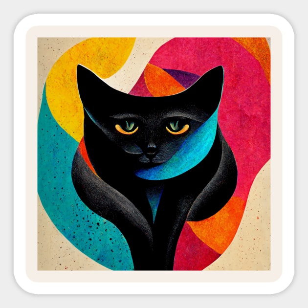 Abstract Cat Sticker by n23tees